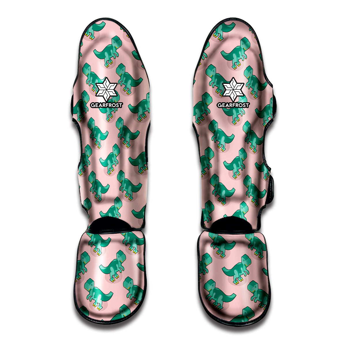 Isometric Tyrannosaurus Pattern Print Muay Thai Shin Guard