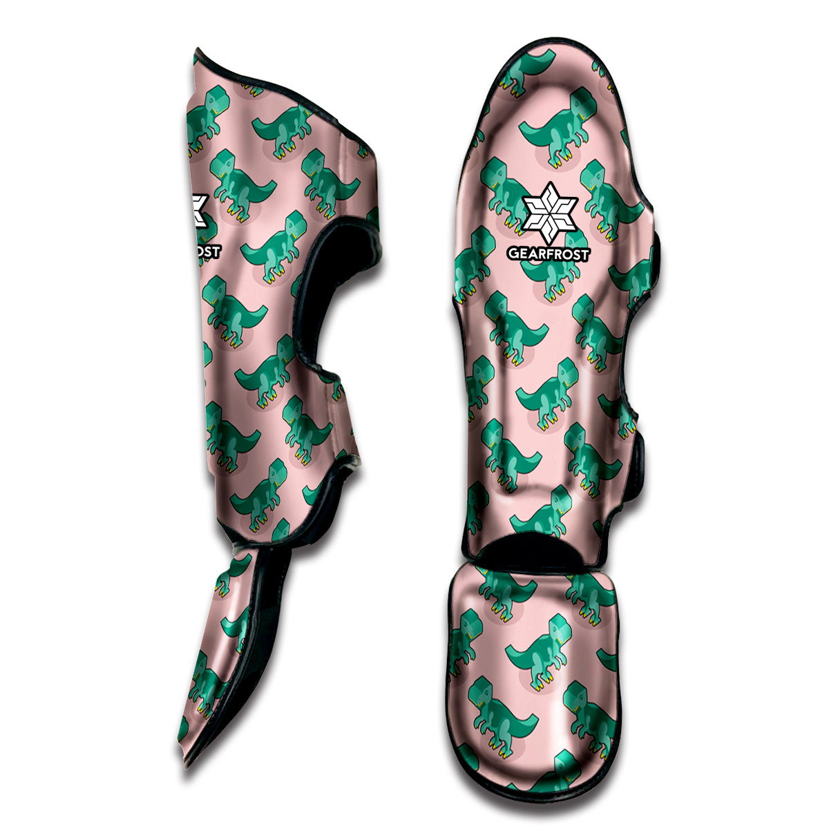 Isometric Tyrannosaurus Pattern Print Muay Thai Shin Guard