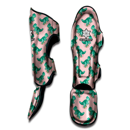 Isometric Tyrannosaurus Pattern Print Muay Thai Shin Guard