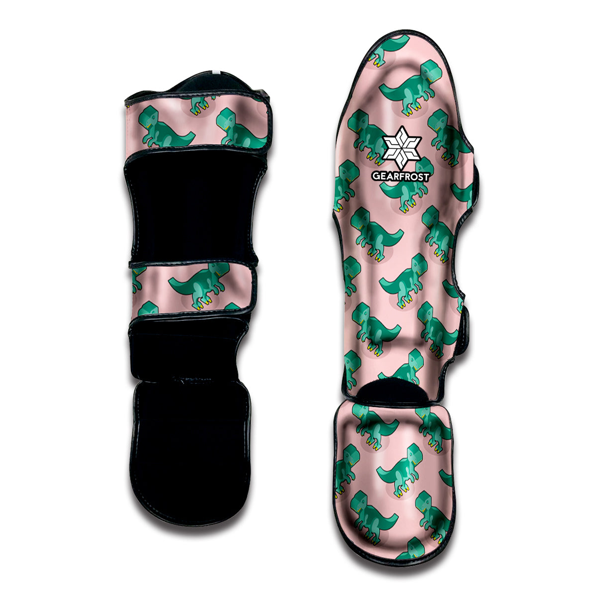 Isometric Tyrannosaurus Pattern Print Muay Thai Shin Guard