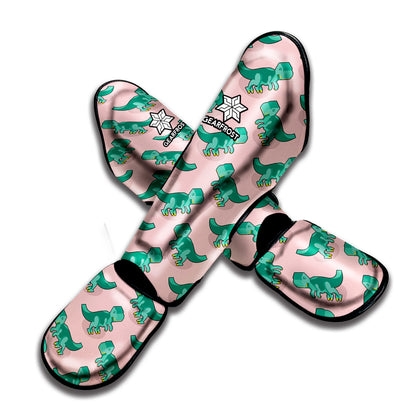 Isometric Tyrannosaurus Pattern Print Muay Thai Shin Guard