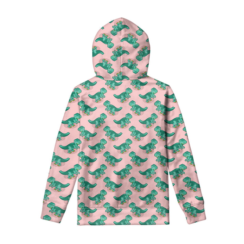 Isometric Tyrannosaurus Pattern Print Pullover Hoodie