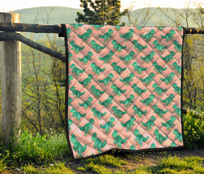 Isometric Tyrannosaurus Pattern Print Quilt