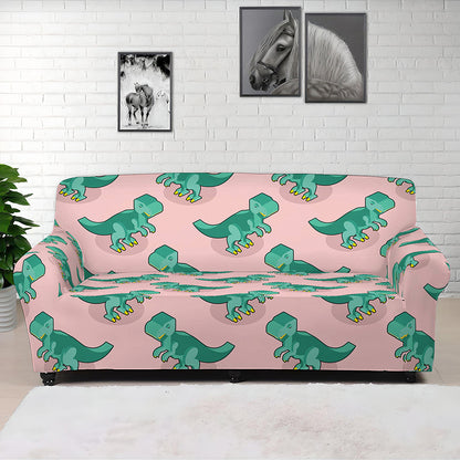 Isometric Tyrannosaurus Pattern Print Sofa Cover
