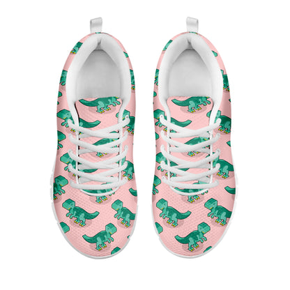 Isometric Tyrannosaurus Pattern Print White Sneakers