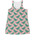 Isometric Tyrannosaurus Pattern Print Women's Racerback Tank Top