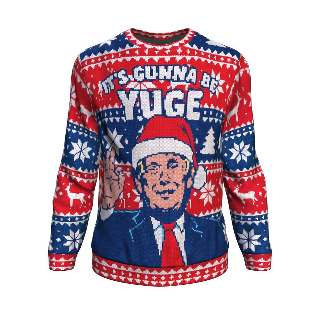 It's Gonna Be YUGE Trump Ugly Christmas Unisex Crewneck Sweatshirt GearFrost