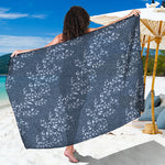 Ivy Flower Denim Jeans Pattern Print Beach Sarong Wrap