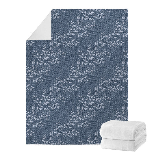Ivy Flower Denim Jeans Pattern Print Blanket