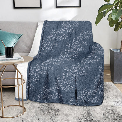 Ivy Flower Denim Jeans Pattern Print Blanket
