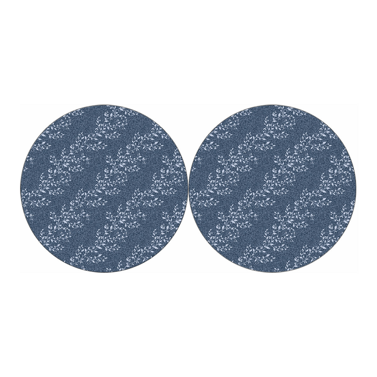 Ivy Flower Denim Jeans Pattern Print Car Coasters