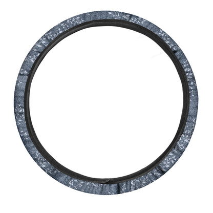 Ivy Flower Denim Jeans Pattern Print Car Steering Wheel Cover