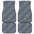 Ivy Flower Denim Jeans Pattern Print Front and Back Car Floor Mats