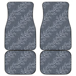 Ivy Flower Denim Jeans Pattern Print Front and Back Car Floor Mats