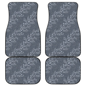 Ivy Flower Denim Jeans Pattern Print Front and Back Car Floor Mats