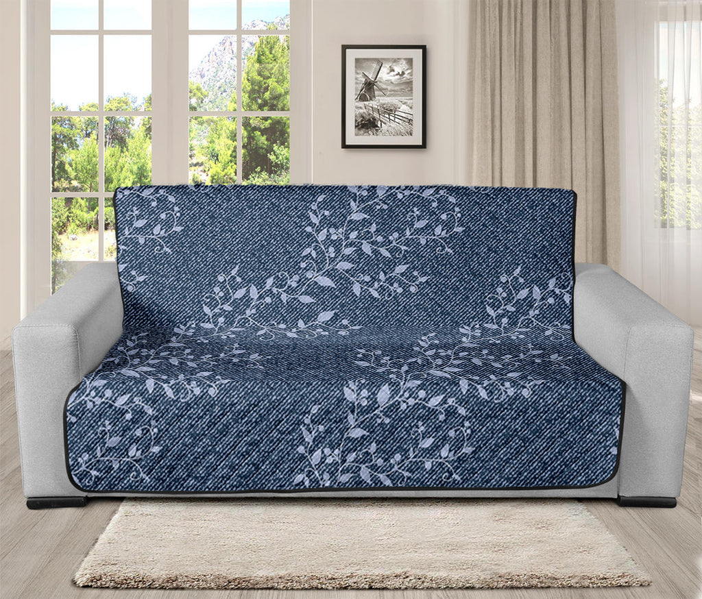 Ivy Flower Denim Jeans Pattern Print Futon Protector