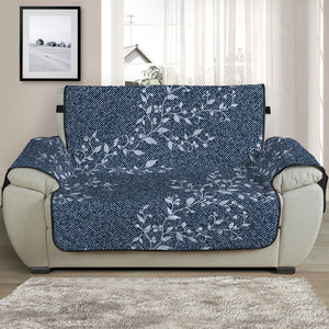 Ivy Flower Denim Jeans Pattern Print Half Sofa Protector