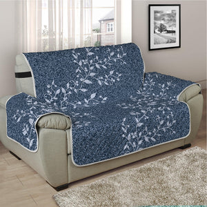 Ivy Flower Denim Jeans Pattern Print Half Sofa Protector