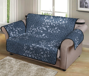 Ivy Flower Denim Jeans Pattern Print Loveseat Protector