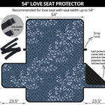 Ivy Flower Denim Jeans Pattern Print Loveseat Protector