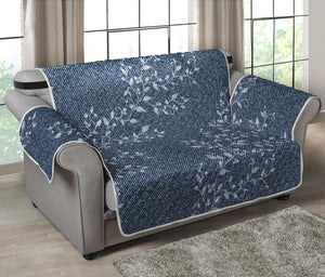 Ivy Flower Denim Jeans Pattern Print Loveseat Protector