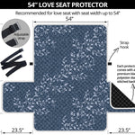 Ivy Flower Denim Jeans Pattern Print Loveseat Protector