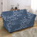 Ivy Flower Denim Jeans Pattern Print Loveseat Slipcover