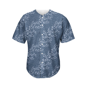 Ivy Flower Denim Jeans Pattern Print Men's Baseball Jersey