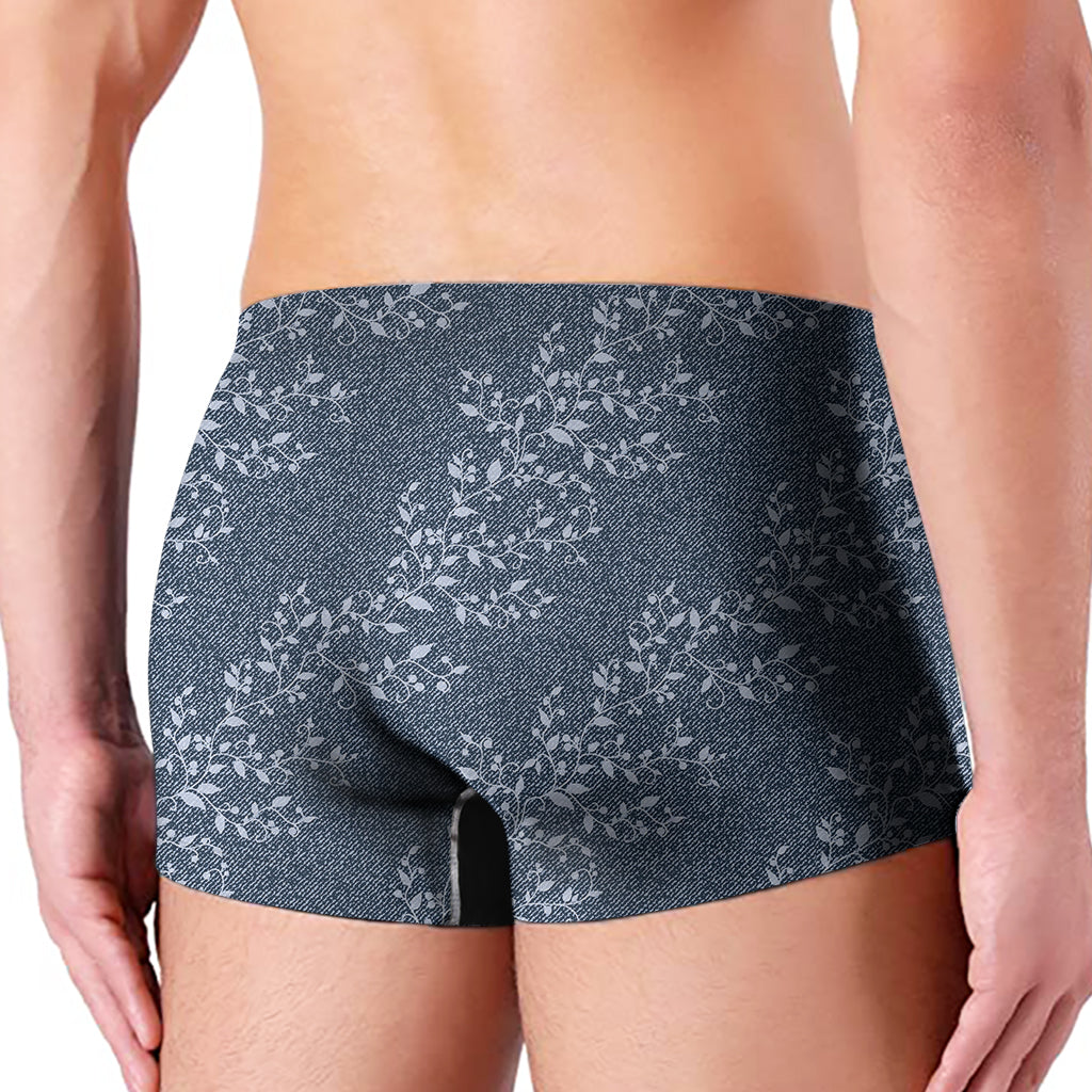 Ivy Flower Denim Jeans Pattern Print Men's Boxer Briefs