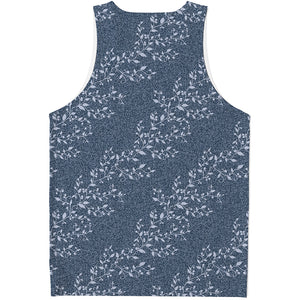 Ivy Flower Denim Jeans Pattern Print Men's Tank Top