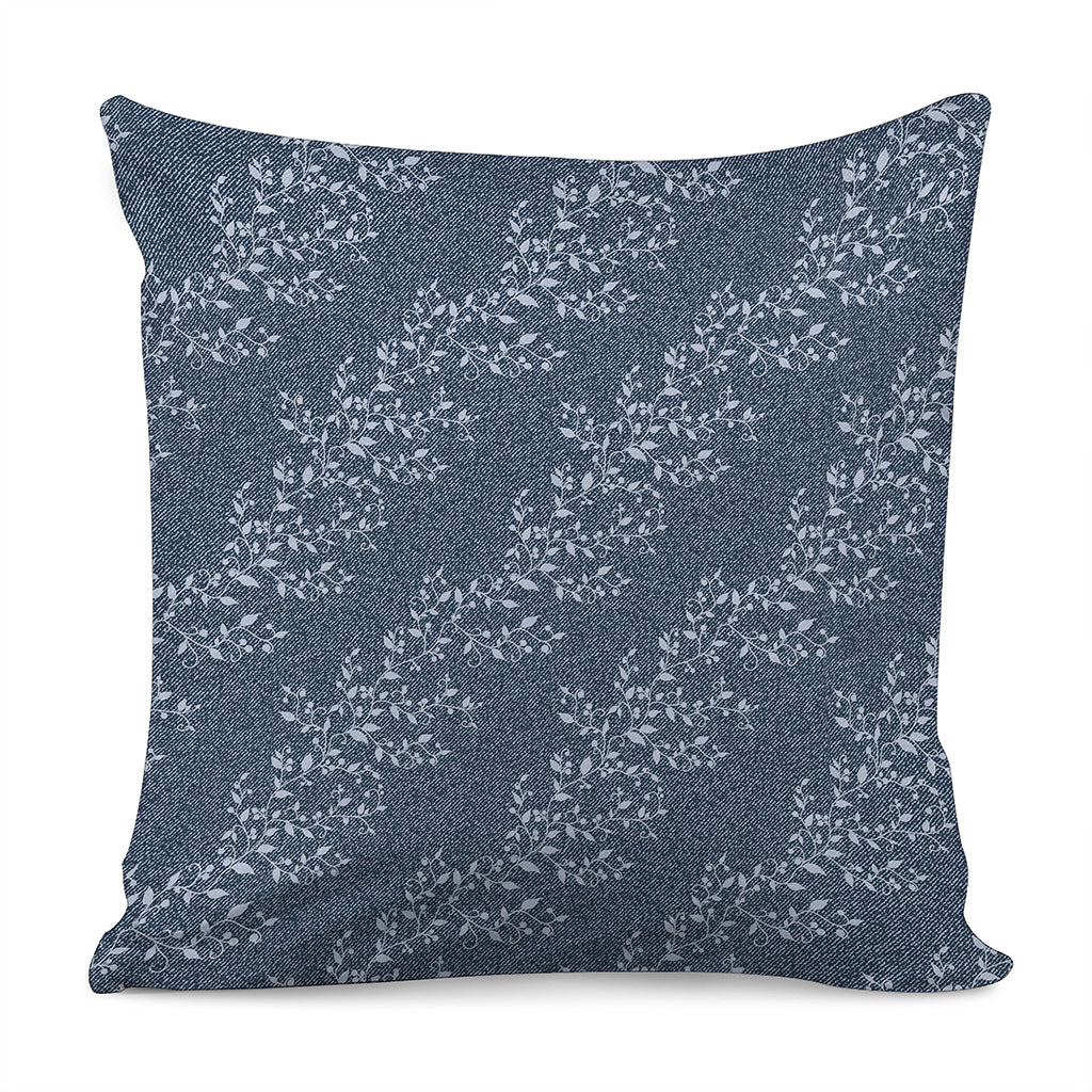 Ivy Flower Denim Jeans Pattern Print Pillow Cover