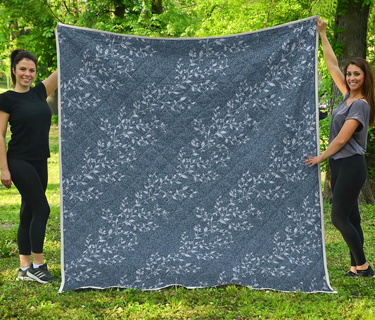 Ivy Flower Denim Jeans Pattern Print Quilt