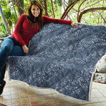 Ivy Flower Denim Jeans Pattern Print Quilt
