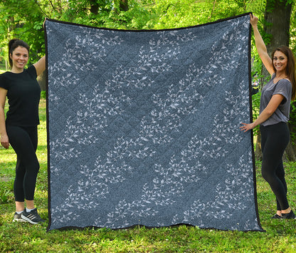 Ivy Flower Denim Jeans Pattern Print Quilt