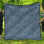 Ivy Flower Denim Jeans Pattern Print Quilt