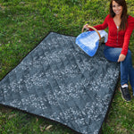 Ivy Flower Denim Jeans Pattern Print Quilt