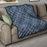 Ivy Flower Denim Jeans Pattern Print Quilt