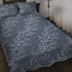 Ivy Flower Denim Jeans Pattern Print Quilt Bed Set