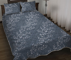 Ivy Flower Denim Jeans Pattern Print Quilt Bed Set