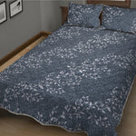 Ivy Flower Denim Jeans Pattern Print Quilt Bed Set