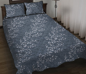 Ivy Flower Denim Jeans Pattern Print Quilt Bed Set