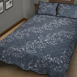 Ivy Flower Denim Jeans Pattern Print Quilt Bed Set