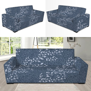 Ivy Flower Denim Jeans Pattern Print Sofa Slipcover