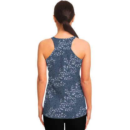 Ivy Flower Denim Jeans Pattern Print Women's Racerback Tank Top