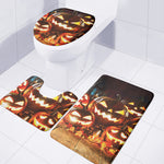 Jack-O'-Lantern Halloween Pumpkin Print 3 Piece Bath Mat Set
