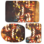Jack-O'-Lantern Halloween Pumpkin Print 3 Piece Bath Mat Set