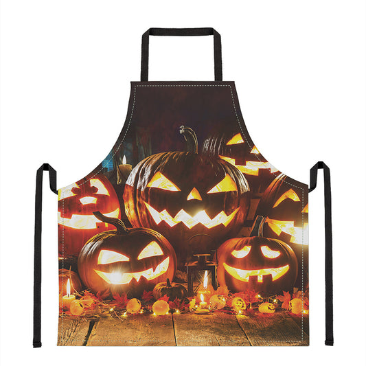 Jack-O'-Lantern Halloween Pumpkin Print Apron