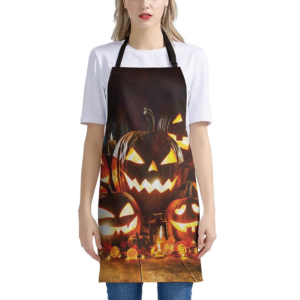 Jack-O'-Lantern Halloween Pumpkin Print Apron