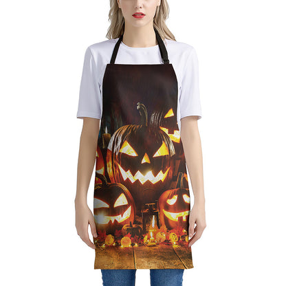 Jack-O'-Lantern Halloween Pumpkin Print Apron