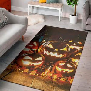 Jack-O'-Lantern Halloween Pumpkin Print Area Rug